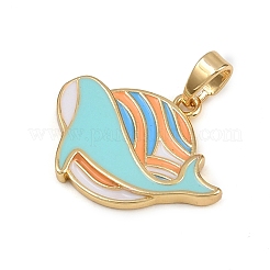 Brass Enamel Pendants&nbsp;KK-P332-01A-G
