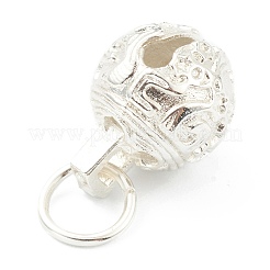 真鍮チャーム  ニッケルフリー  鐘  925銀メッキ  16x12x12mm  穴：6mm&nbsp;KK-O137-02S