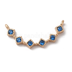 真鍮チャーム  ガラスと  菱形  ゴールドカラー  ミックスカラー  25x10x3mm  穴：1.2mm&nbsp;KK-C062-038G