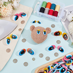 120セット6スタイルのプラスチック人形の工芸品の目  安全の目  スペーサー付き  おもちゃの DIY アクセサリー用  オーバル  ミックスカラー  19.5~39x13~25x14.5~26mm  20セット/スタイル&nbsp;DOLL-PH0001-53