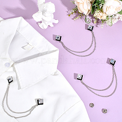 3Pcs Square Alloy Tie Clips&nbsp;AJEW-ME0002-89
