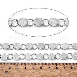 304ステンレススチールフラワーリンクチェーン  溶接されていない  スプールで  ステンレス鋼色  11x9.5x3.5mm&nbsp;CHS-B006-08P-01
