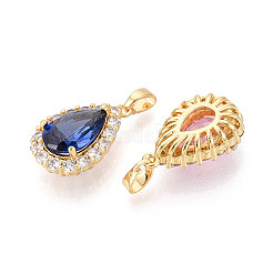 Brass Micro Pave Cubic Zirconia Pendants&nbsp;KK-N272-01G-M
