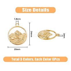 18Pcs 3 Colors 304 Stainless Steel Pendants Ion Plating(IP)&nbsp;STAS-DC0012-87