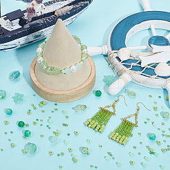 海をテーマにしたDIYシード＆ガラスビーズジュエリー作りキット  グリーン  2~16.5x2~14x2~11mm  穴：1~1.6mm&nbsp;DIY-SC0024-64D
