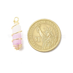 Natural Purple White Jade Double Terminal Pointed Pendants&nbsp;PALLOY-JF01685-06