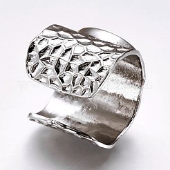 カフブラスパッド指リングセッティング  サイズ9  プラチナ  トレイ：16.5x15mm  19mm&nbsp;LS-KK-E703-01P