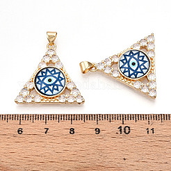 Brass Micro Pave Clear Cubic Zirconia Pendants for Women&nbsp;KK-T070-90A-07