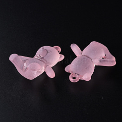 つや消しアクリルパーツ  クマ  パールピンク  38.5x34x15mm  穴：2.5mm  約94個/500g&nbsp;MACR-S373-60K-02