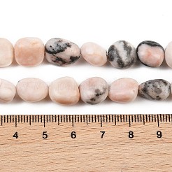 天然ピンクゼブラジャスパービーズ連売り  ナゲット  タンブルストーン  9~11x8~10x6~10mm  穴：0.8mm  約18~19個/連  6.89~7.28''（17.5~18.5センチメートル）&nbsp;GG-CBA787B-A06