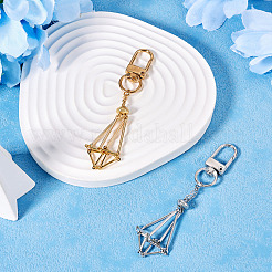 2Pcs 2 Colors Brass Empty Pouch Stone Holder for Keychain&nbsp;KEYC-TA0001-34