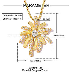 Brass Clear Cubic Zirconia Pendants&nbsp;KK-OY001-15G