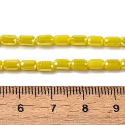 電気メッキガラスビーズセット  多面カット  ABカラー  コラム  きいろ  3x5mm  穴：1mm  約79個/連  16.5インチ（42cm）&nbsp;EGLA-D031-26