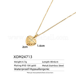 304 Stainless Steel Textured Heart Pendant Necklaces for Women&nbsp;WG102CD-01