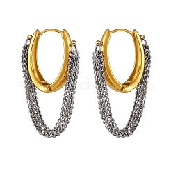 Two Tone 304 Stainless Steel Hoop Earrings&nbsp;FS-WGF65B4-01