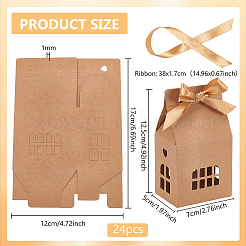 Hollow House Shaped Kraft Paper Candy Boxes&nbsp;CON-WH0105-12