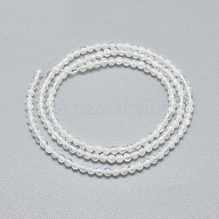 天然レインボー ムーンストーン ビーズ 連売り  ラウンド  2mm  穴：0.5mm  約195個/連  15.35インチ（39cm）&nbsp;X-G-A177-04-23