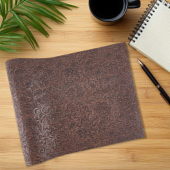花柄PVCレザー生地  服飾材料  DIYの工芸品について  ココナッツブラウン  1350x303x3mm&nbsp;DIY-WH20076-42A