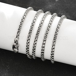 Tarnish Resistant 304 Stainless Steel Box Chain Necklaces&nbsp;NJEW-P244-01P