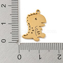 201ステンレスペンダント  レーザー切断  恐竜  ゴールドカラー  17x13.5x1mm  穴：1.2mm&nbsp;FIND-Z009-03G