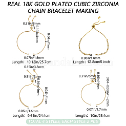 8Pcs 4 Style Brass Box Chain Slider Bracelet Makings&nbsp;KK-BBC0012-42