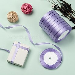 片面ソリッドカラーサテンリボン  弓工芸品用  ギフトパーティーの結婚式の装飾  ミディアムスレートブルー  3/8インチ（9~10mm）  約25ヤード/ロール（22.86メートル/ロール）  10のロール/グループ  250ヤード（228.6m /グループ）&nbsp;SRIB-S051-10mm-021
