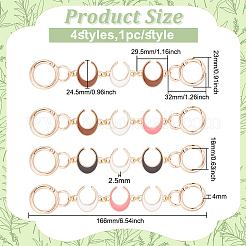 4Pcs 4 Colors Crescent Moon Alloy Enamel Link Purse Strap Extenders&nbsp;FIND-WR0009-39