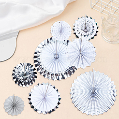 8Pcs Paper Fans Flower for Wedding Birthday Carnival Welcome Party Decorations&nbsp;AJEW-GF0013-45A
