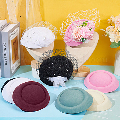 6Pcs 6 Colors Cloth Flat Round Fascinator Hat Base for Millinery&nbsp;AJEW-NB0005-57