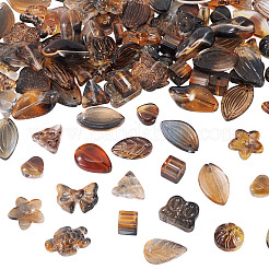 125g グラデーションカラー透明ガラスビーズ  混合図形  キャメル  8~23x8~20x3.5~8mm  穴：1~1.4mm&nbsp;GLAA-TA0003-58C