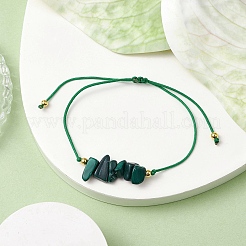 Natural Malachite Braided Bead Bracelets&nbsp;BJEW-JB11155-04