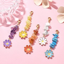 Alloy Enamel Flower Pendant Decorations&nbsp;HJEW-JM01223