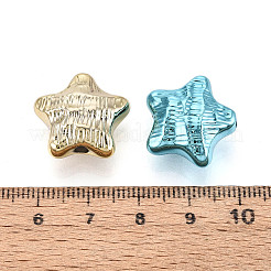 テクスチャ加工されたメッキ不透明アクリルビーズ  スター  ミックスカラー  18x19.5x9.5~10mm  穴：2.5mm&nbsp;PACR-T018-10M