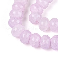 焼き絵の具、ひび割れガラスビーズ、糸  ロンデル  ラベンダー  10~10.5x7~7.5mm  穴：1~1.5mm  約103~109個/連  29.13~31.10インチ（74~79cm）&nbsp;DGLA-N020-01A-04