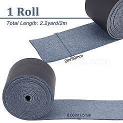フラットマイクロファイバーイミテーションレザーコード  服飾材料  ブラック  50x1.5mm  約2.19ヤード（2m）/ロール&nbsp;LC-WH0006-07D-01