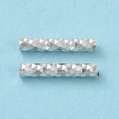 925純銀製のチューブビーズ  ファンシーカット  銀  10x1.8mm  穴：1mm  約90個/10g&nbsp;STER-D035-11S