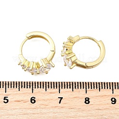 ブラスマイクロパヴェクリアキュービックジルコニアフープピアス  鉛フリー＆カドミウムフリー  長持ちメッキ  ラックめっき  18KGP本金メッキ  15.5x16x7mm&nbsp;EJEW-Z121-06G