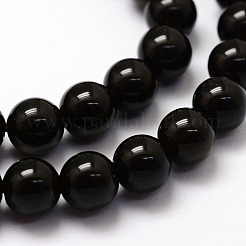 Natural Golden Sheen Obsidian Beads Strands&nbsp;G-F364-08-6mm