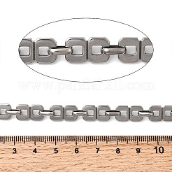 304ステンレススチール長方形リンクチェーン  溶接されていない  ステンレス鋼色  13.5x8x1.5mm&nbsp;CHS-Z007-13P