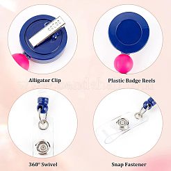 4Pcs 4 Style Plastic Badge Reels&nbsp;AJEW-OC0003-34