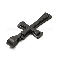 304ステンレスペンダントイオンプレーティング(IP)  クロスチャーム  電気泳動黒  33x19x3.3mm  穴：10.5x5.5mm&nbsp;STAS-K244-02B