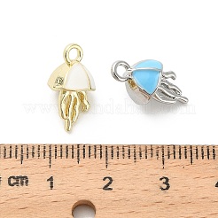 合金エナメルチャーム  クラゲ  プラチナ·ゴールデン  16x8.5~9mm  穴：2mm&nbsp;ENAM-D309-01