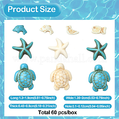 8 Styles Ocean Theme Synthetic Turquoise Beads&nbsp;TURQ-YW0001-02