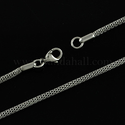 Tarnish Resistant 201 Stainless Steel Network Chain Necklaces&nbsp;STAS-S029-07