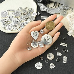 DIY Word Alloy Pendant Decoration Making Kit&nbsp;DIY-YW0008-90