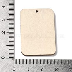 カラー印刷木製ペンダント  文房具  電卓  35x25x2.5mm  穴：1.5mm&nbsp;WOOD-S062-02G