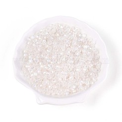 透明なスプレー塗装ガラスビーズ  コーン  ABカラーメッキ  多面カット  クリアAB  4~4.5x3.5mm  穴：1.4~1.6mm  約153個/10g&nbsp;X1-EGLA-N018-4mm-12
