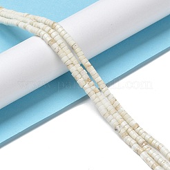 天然石ハウライトビーズ連売り  フラットラウンド/ディスク  ヒシビーズ  3x1.5~2mm  穴：1mm  約201~203個/連  15.12~15.20''（38.4~38.6センチメートル）&nbsp;G-E604-A01-C