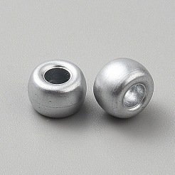 メッキアクリルビーズ  バレル  銀  9x6mm  穴：3.8mm  約4000個/1000g&nbsp;FIND-WH0441-05
