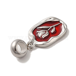 304 Stainless Steel FireBrick Enamel European Dangle Charms&nbsp;STAS-G308-30P